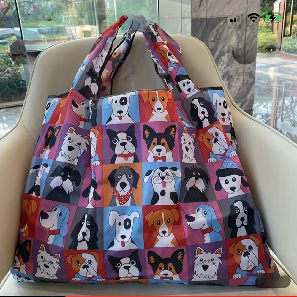 Dog Large Foldable Shopping Bag - Large Capacity Tote Bag Washable NWT